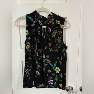 H&M Women’s Black Floral Sleeveless Top size large